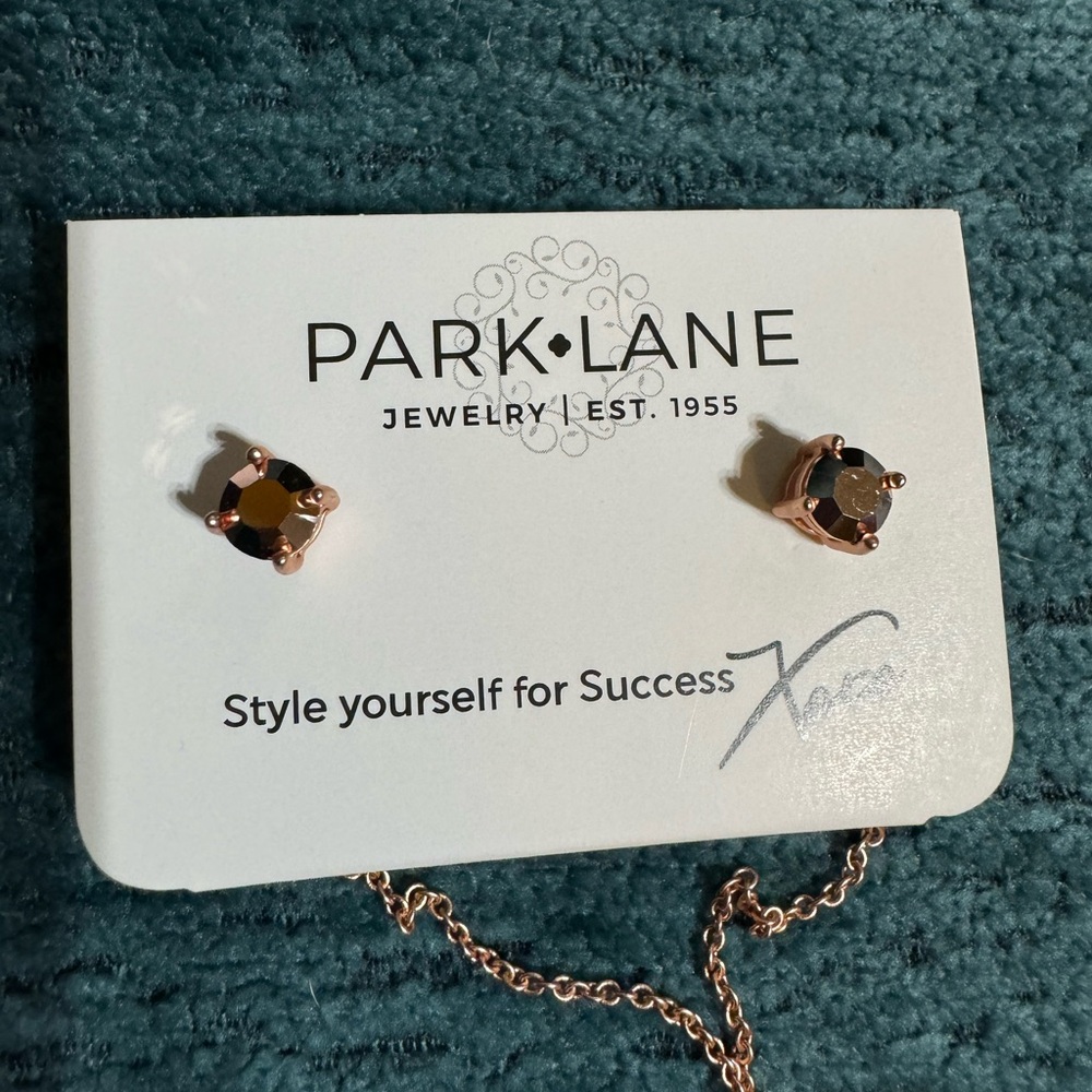 New Bronze Mini Impressions Necklace and Earrings Set - Rose Gold - Picture 4 of 5